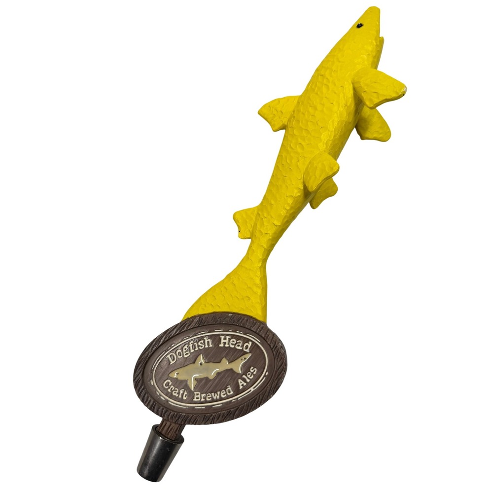 Dogfish Head Craft Brewed Ales Yellow Shark Beer Tap Handle